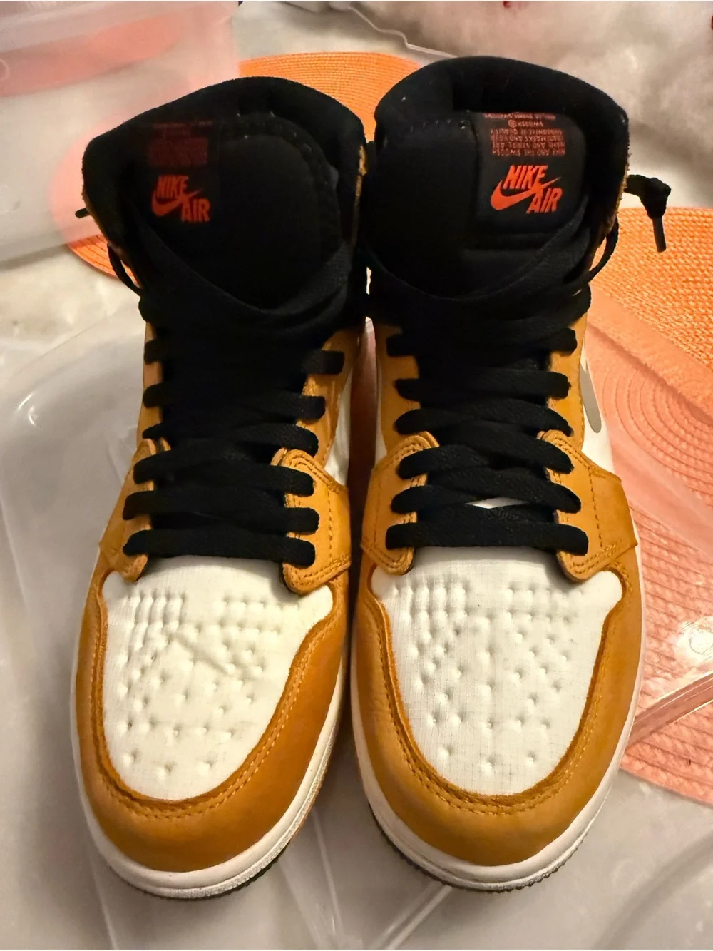 Nike Orange White Black High-Top Sneakers